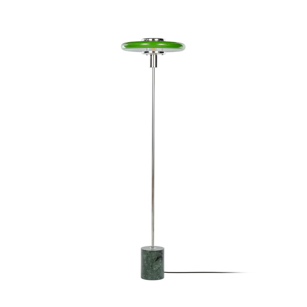 Lucande Branford floor lamp, 51 in, green, metal/marble
