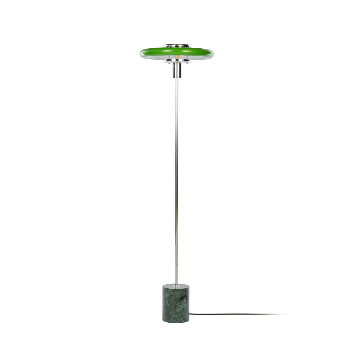 Lucande Branford floor lamp, 51 in, green, metal/marble
