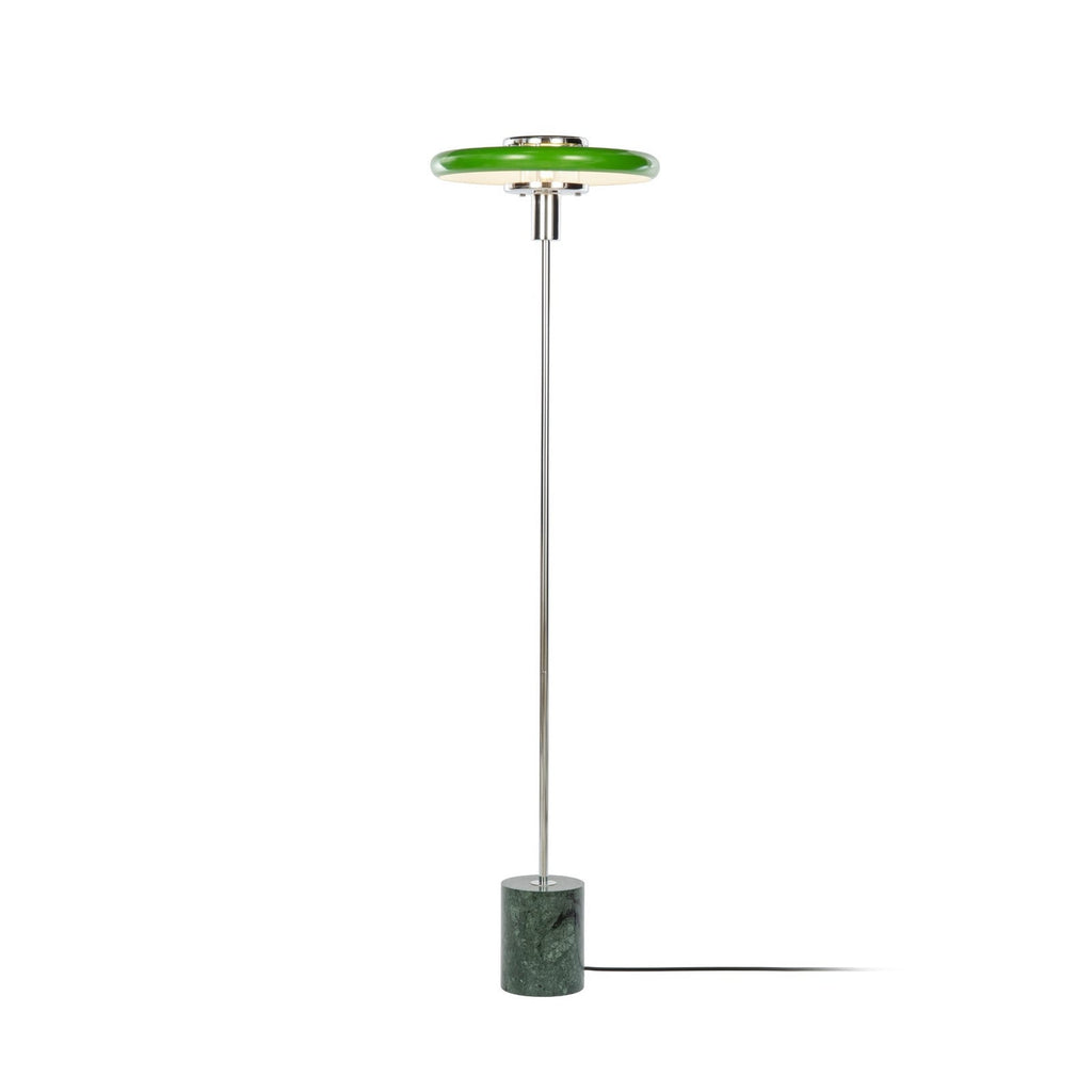 Lucande Branford floor lamp, 51 in, green, metal/marble
