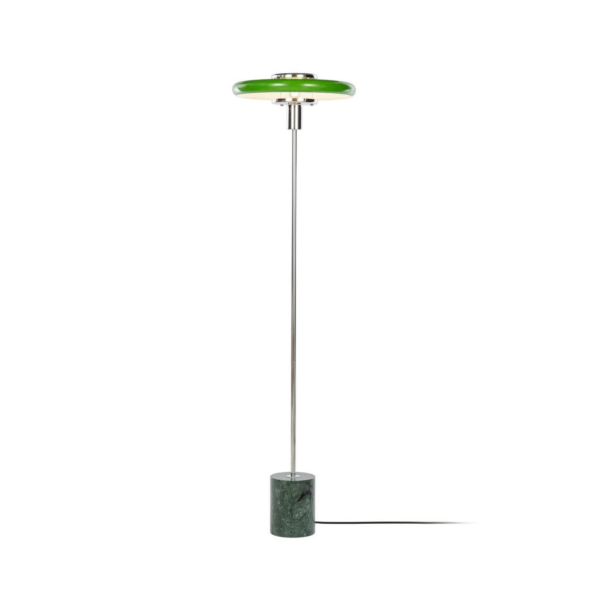 Lucande Branford floor lamp, 51 in, green, metal/marble