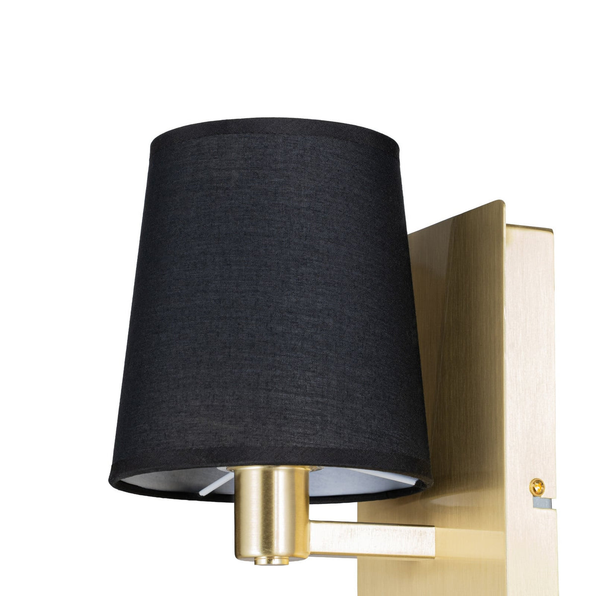 Lucande Aiden wall lamp, 10 in, black and gold, LED reading light
