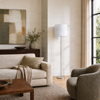 Parsa 65 3/4" White Fabric Floor Lamp