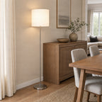 Parsa 65 3/4" White Fabric Floor Lamp
