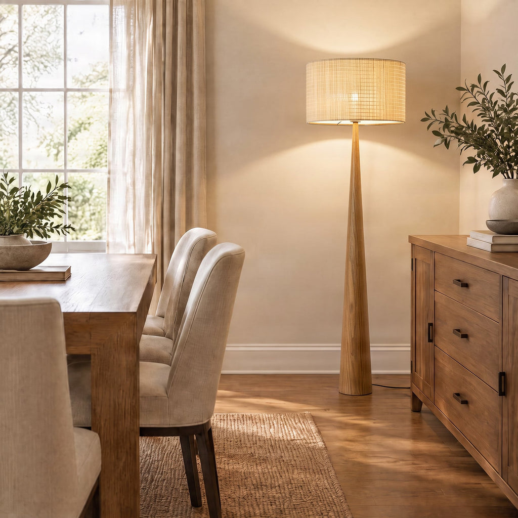 Fabrena 55" Bamboo Floor Lamp