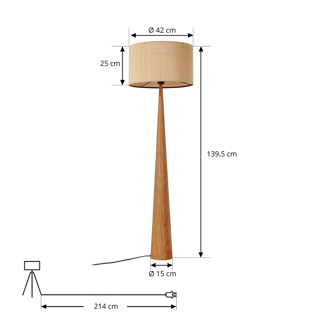Fabrena 55" Bamboo Floor Lamp
