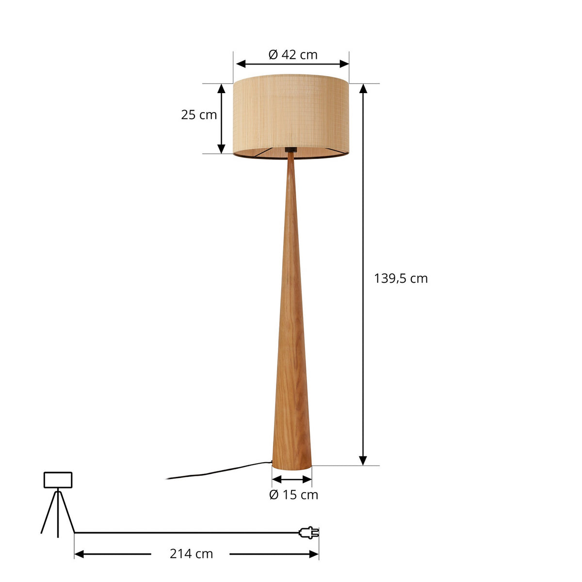 Fabrena 55" Bamboo Floor Lamp