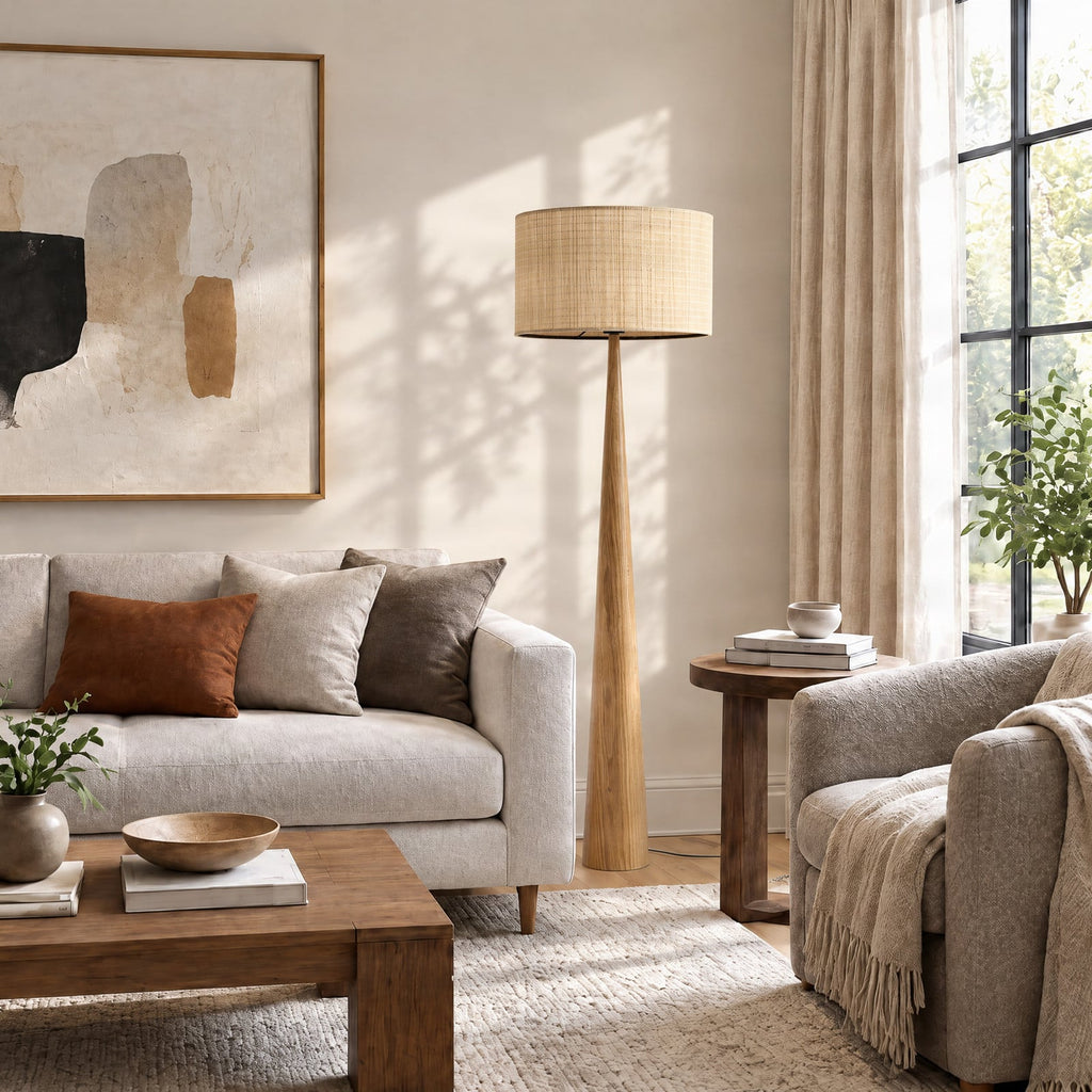 Fabrena 55" Bamboo Floor Lamp