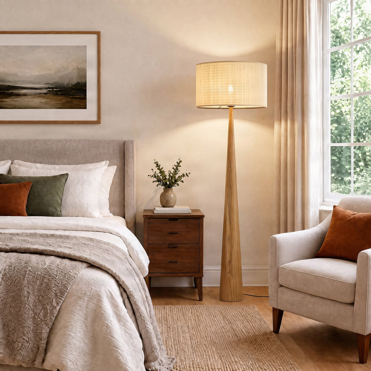 Fabrena 55" Bamboo Floor Lamp