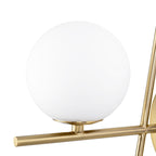 Lucande Globe wall light, 1-bulb, brass/white, glass