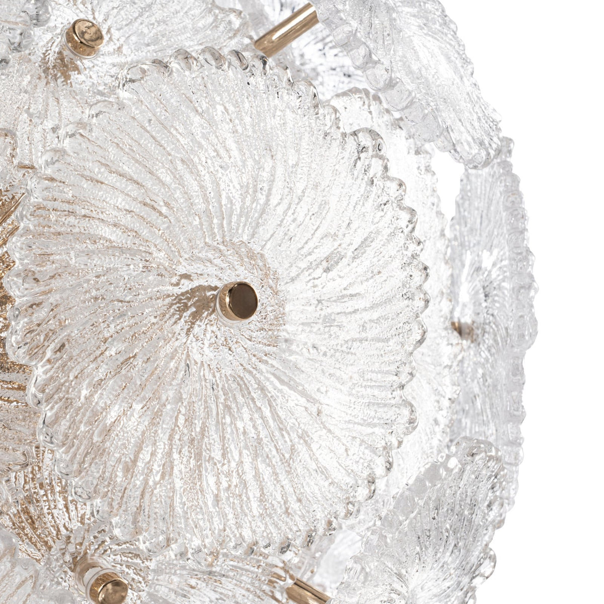 Lucande Flora pendant light, 1-bulb, 19.7 inches, gold/clear