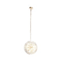 Lucande Flora pendant light, 1-bulb, 19.7 inches, gold/clear