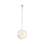 Lucande Flora pendant light, 1-bulb, 19.7 inches, gold/clear