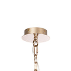 Lucande Flora pendant light, 1-bulb, 19.7 inches, gold/clear