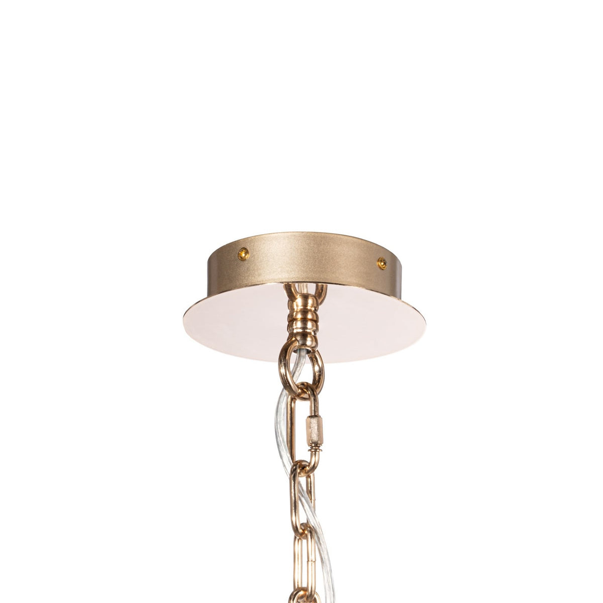 Lucande Flora pendant light, 1-bulb, 19.7 inches, gold/clear