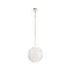Lucande Flora pendant light, 1-bulb, 19.7 inches, gold/clear