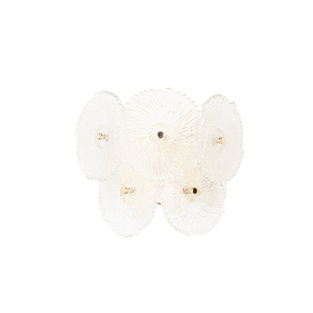 Lucande Flora wall light, multi-bulb, gold/clear