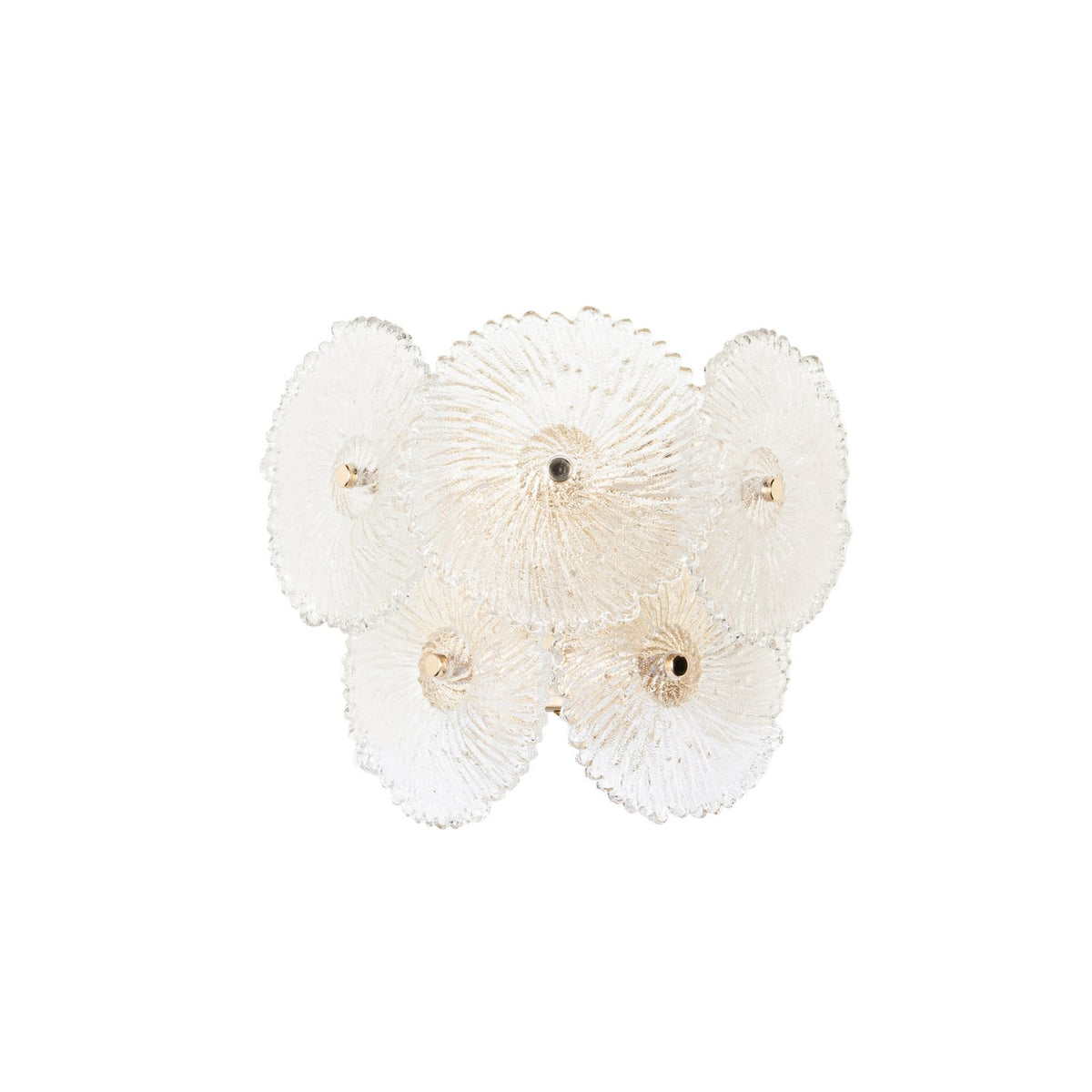 Lucande Flora wall light, multi-bulb, gold/clear