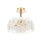 Lucande Flora ceiling light, 15.7 inches, gold/clear