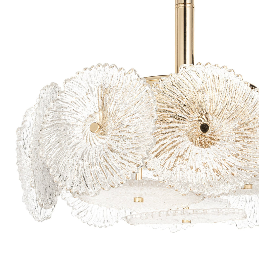 Lucande Flora ceiling light, 15.7 inches, gold/clear