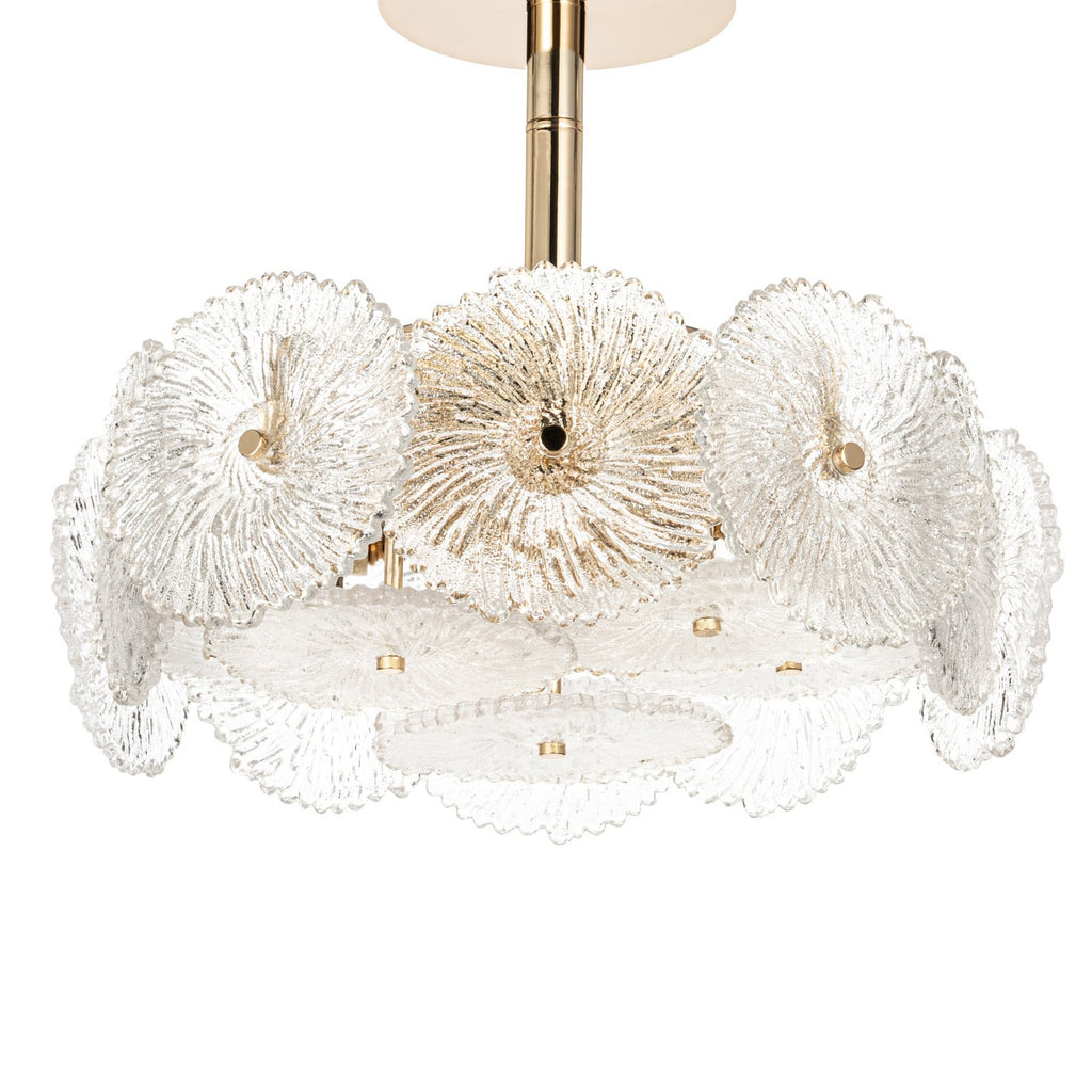 Lucande Flora ceiling light, 15.7 inches, gold/clear