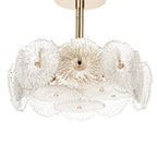 Lucande Flora ceiling light, 15.7 inches, gold/clear