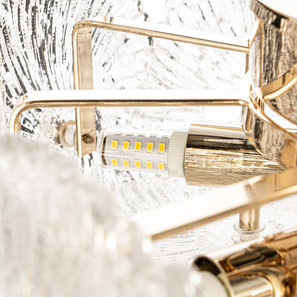 Lucande Flora ceiling light, 15.7 inches, gold/clear