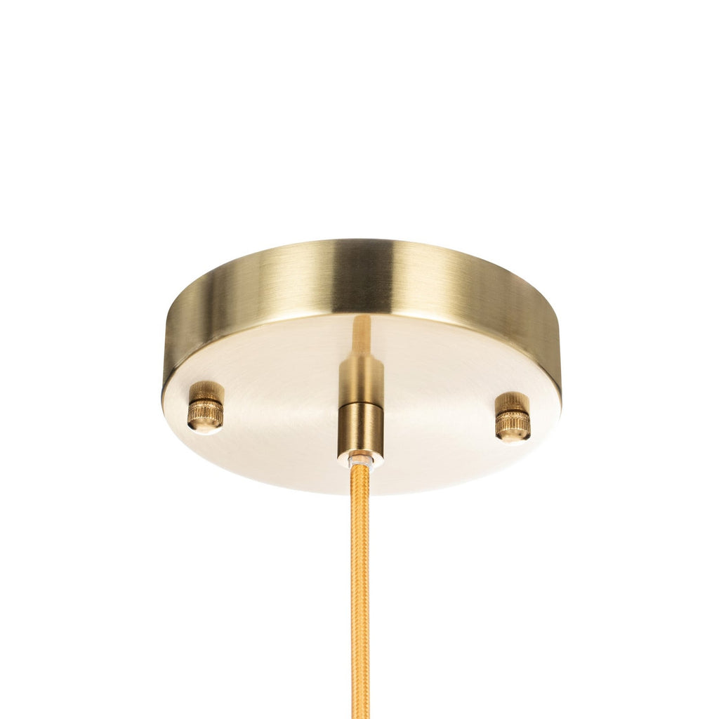 Lucande Dante pendant light, Ø 13.8 inches, brass/opal