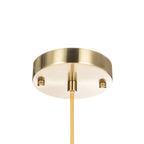 Lucande Dante pendant light, Ø 13.8 inches, brass/opal