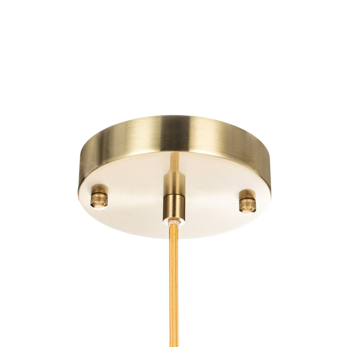 Lucande Dante pendant light, Ø 13.8 inches, brass/opal