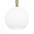 Lucande Dante pendant light, Ø 13.8 inches, brass/opal