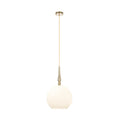 Lucande Dante pendant light, Ø 13.8 inches, brass/opal