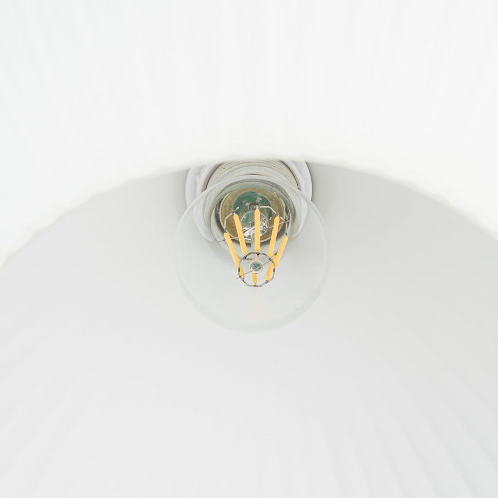 Lucande Dante pendant light, Ø 13.8 inches, brass/opal