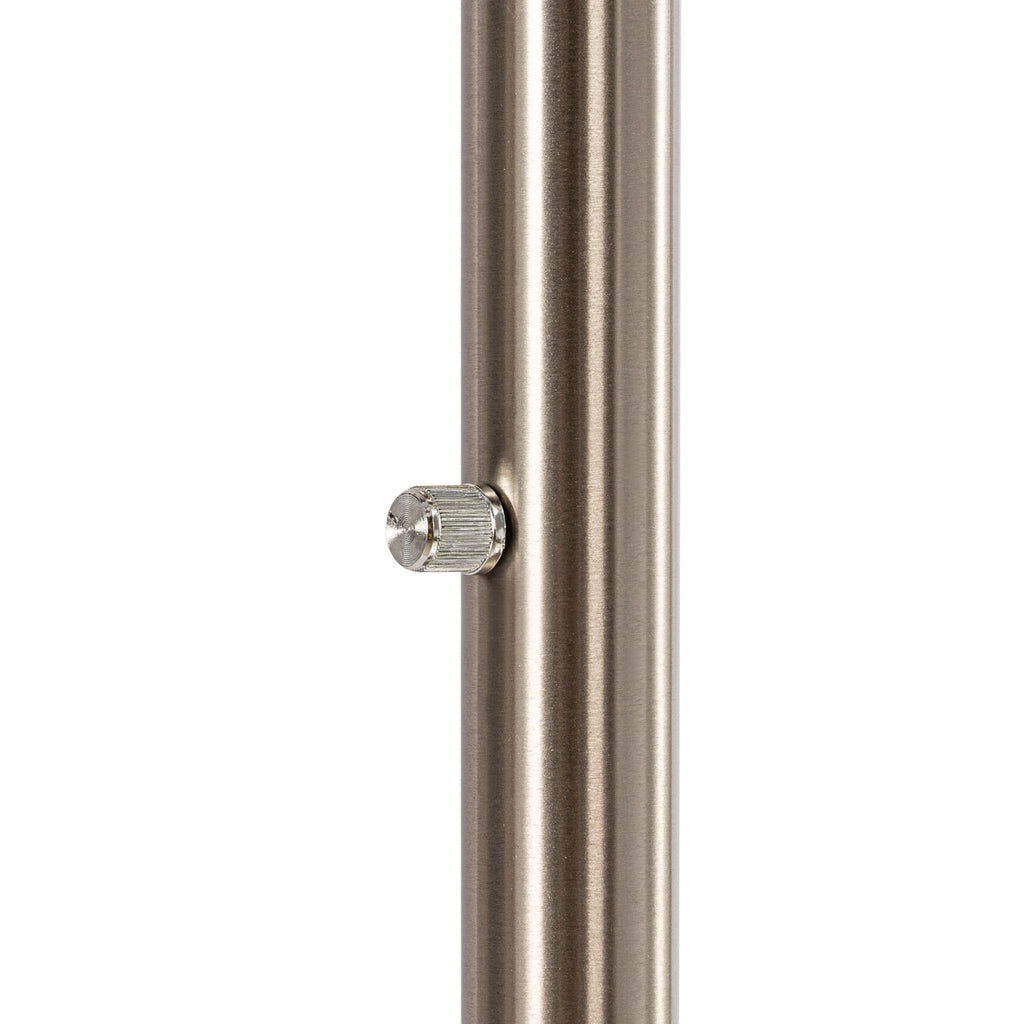 Lucande Clive floor lamp, white, 3-bulb, marble, fabric