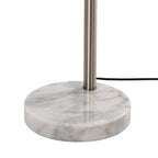 Lucande Clive floor lamp, white, 3-bulb, marble, fabric