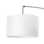 Lucande Clive floor lamp, white, 3-bulb, marble, fabric