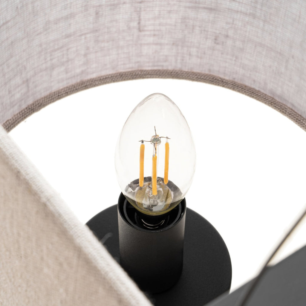 Lucande Sutton pendant light, black/beige, 4-bulb, 31.5 in
