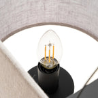 Lucande Sutton pendant light, black/beige, 4-bulb, 31.5 in