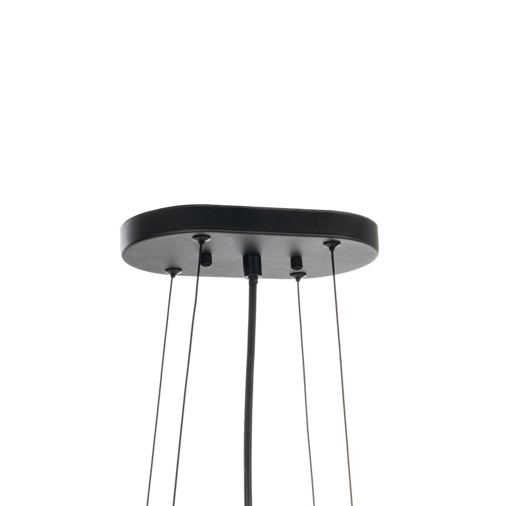 Lucande Sutton pendant light, black/beige, 4-bulb, 31.5 in