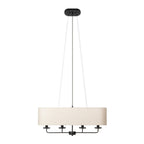 Lucande Sutton pendant light, black/beige, 4-bulb, 31.5 in