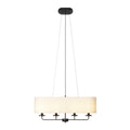 Lucande Sutton pendant light, black/beige, 4-bulb, 31.5 in