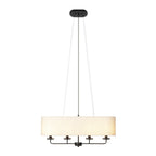 Lucande Sutton pendant light, black/beige, 4-bulb, 31.5 in