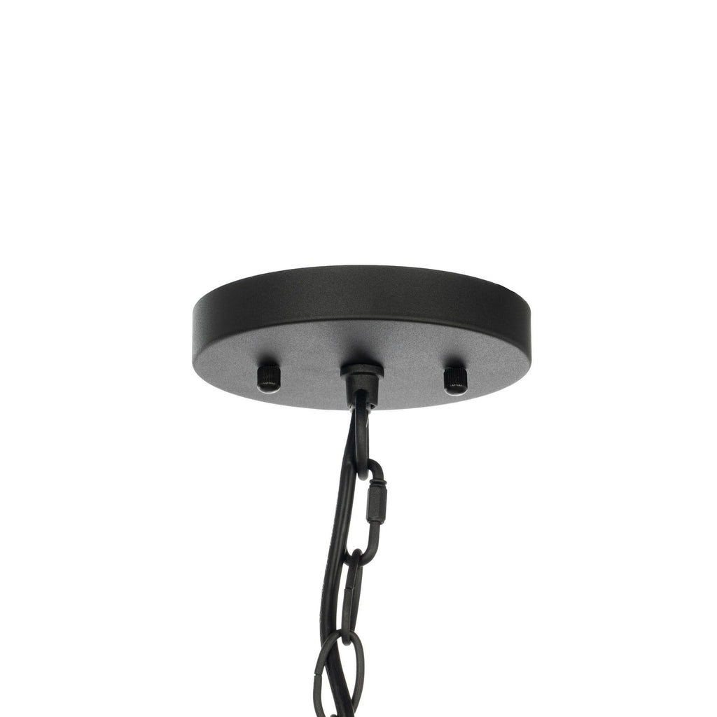 Lucande Sutton pendant light, black/beige, 3-bulb, Ø 18 in
