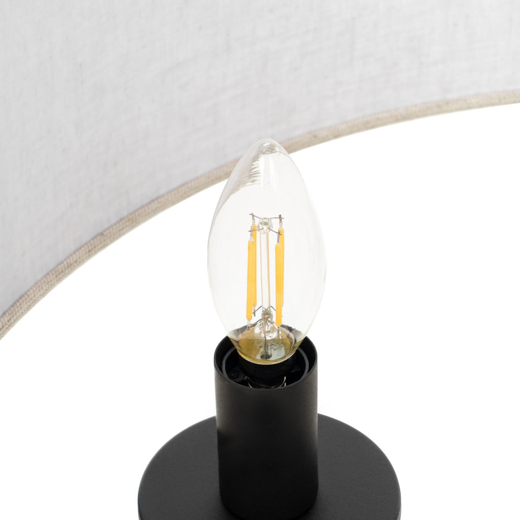 Lucande Sutton pendant light, black/beige, 3-bulb, Ø 18 in