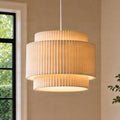 Riley 15" Beige Fabric Pendant Light