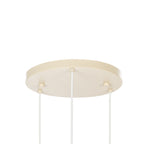 Lucande Riley pendant light, 3-bulb, round, 15.7 in, beige