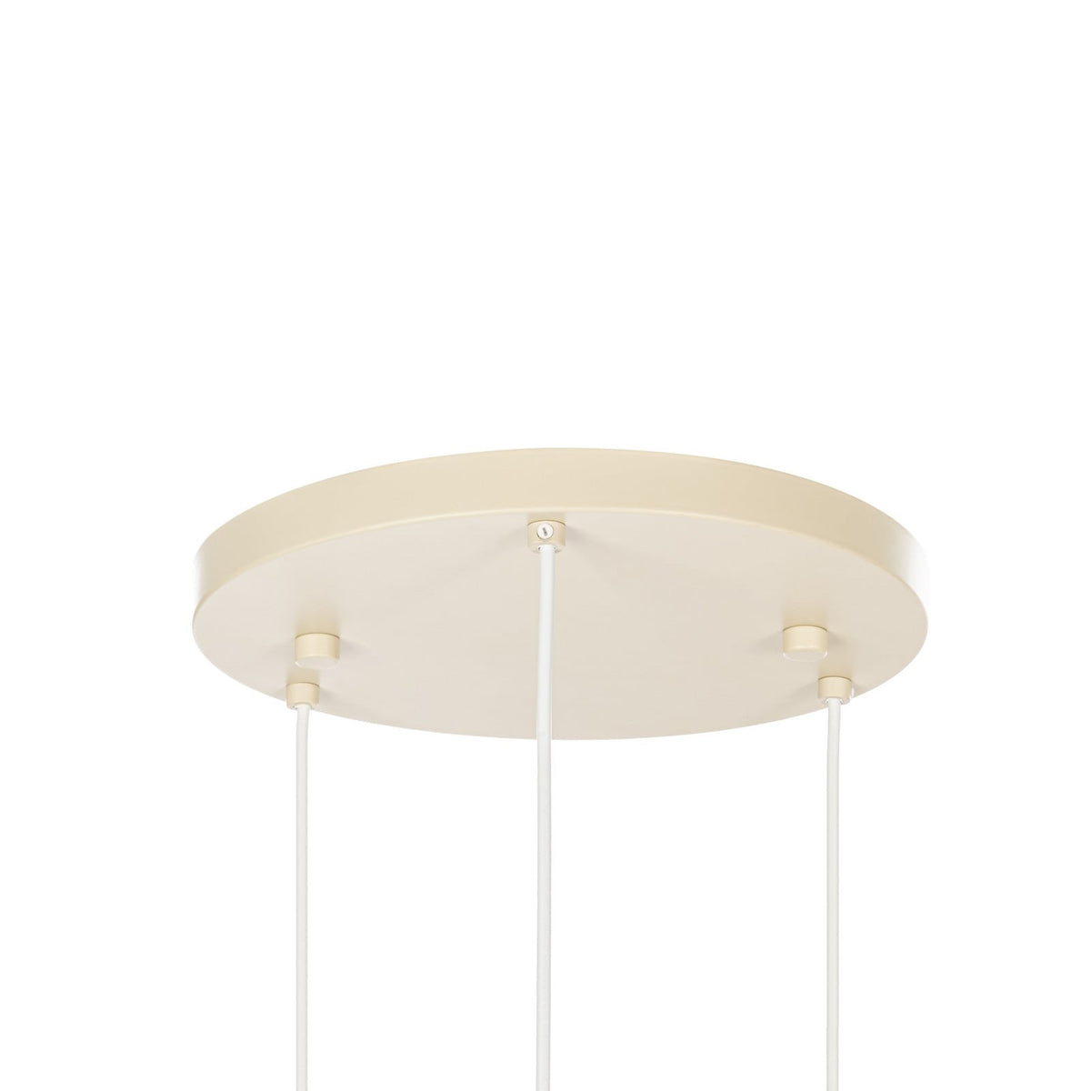Lucande Riley pendant light, 3-bulb, round, 15.7 in, beige