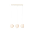 Lucande Riley pendant light, 3-bulb, long, 31.5 in, beige