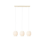 Lucande Riley pendant light, 3-bulb, long, 31.5 in, beige