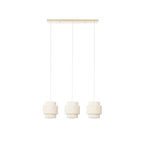 Lucande Riley pendant light, 3-bulb, long, 31.5 in, beige