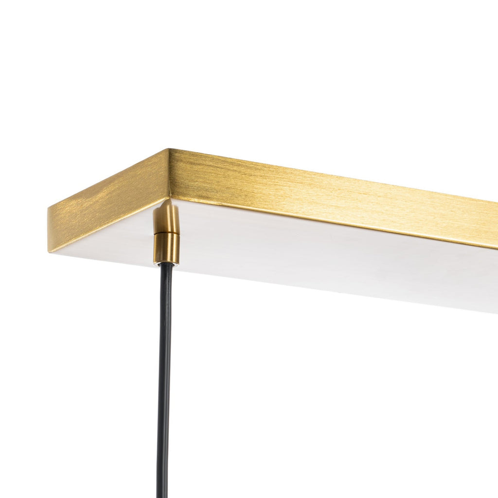 Lucande Sadie pendant light, 3-bulb, brass/amber, glass